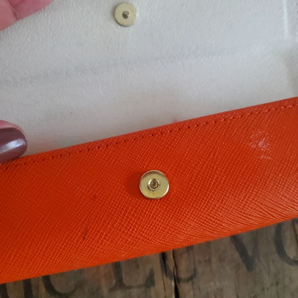 🔥TORY BURCH Rusty Orange Signature Logo Eyeglass‎ | Sunglass Case | Storage